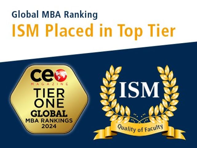 Erneut Spitzenposition im globalen MBA-Ranking für die ISM